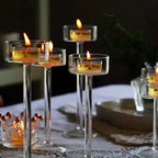 Glass Candle Holders Set Tealight Candle Holder Home Decor Wedding Table Centerpieces Crystal Holder Dinner Table Setting