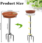 28In Freestanding Birdbaths Bowl Outdoor, Free Standing Garden Bird Bath Bird