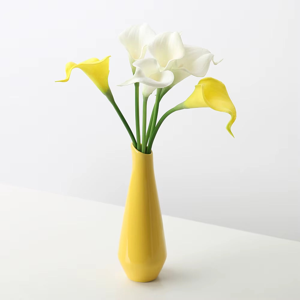 Yellow Porcelain Vase for Wedding Room Decor, Jardiniere, Dining Table Furnishings, Flower Plant Stand, Fashion