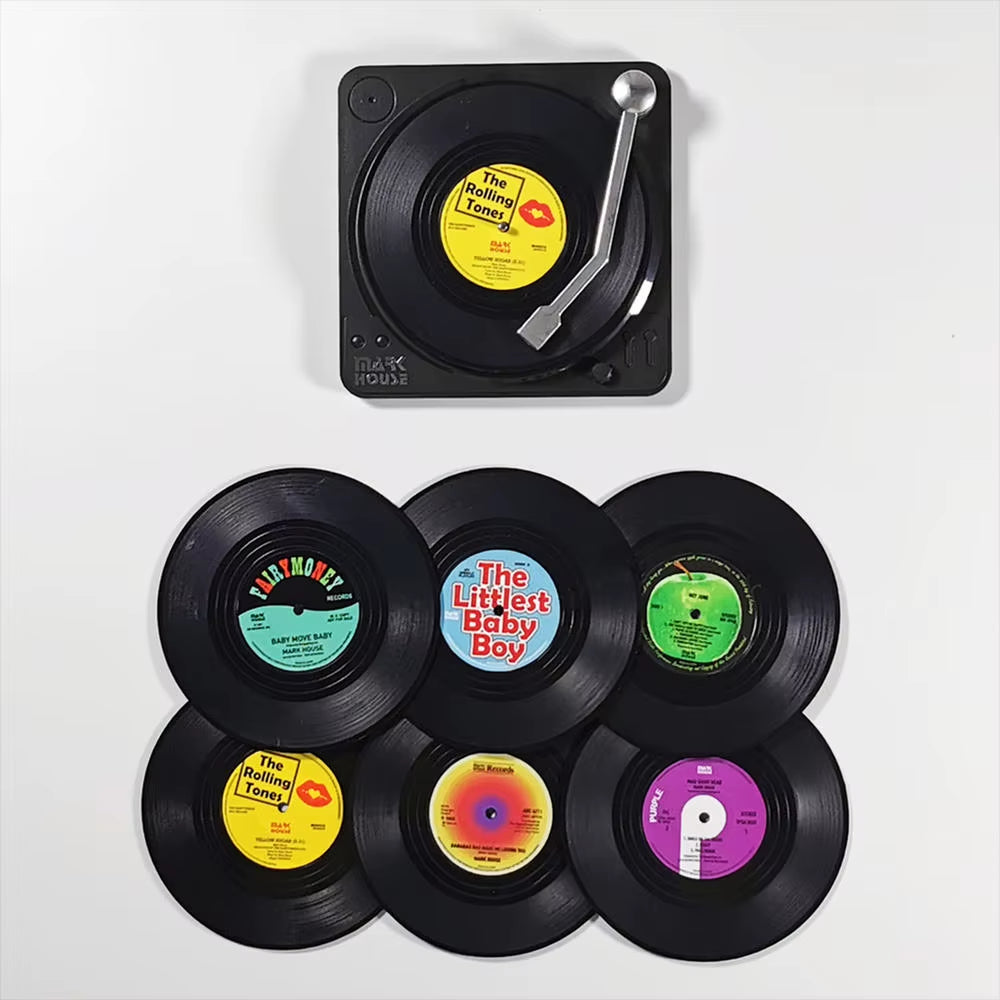 6Pcs Floppy Disk Cup Mat Coasters Drink Coasters Home Decor Bar Accessory SET Heat-Insulated Cup Mats Drinks Holder Home Decor