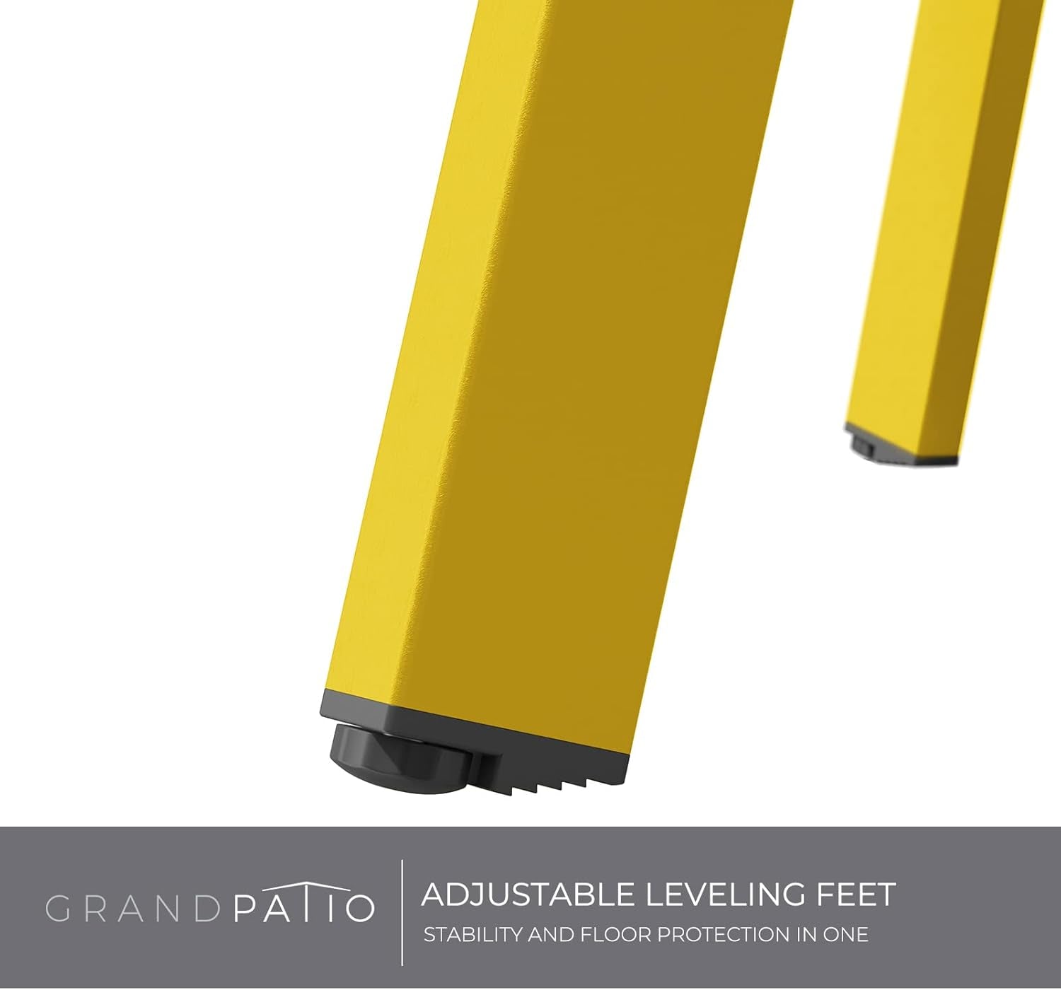 round Steel Patio Coffee Table, Weather Resistant Outdoor Large Side Table, Yellow…