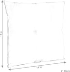 Tufted Indoor and Outdoor Decorative Throw Pillows - 19-Inch Square Patio Cushions Set of 2 - Weather-Resistant Polyester - Gray Geometric