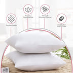 18X18 Throw Pillow Inserts – Set of 4 Soft Square Couch Pillows – Supportive, Fluffy Fill for Bed, Sofa & Chair – Decorative White Pillow Forms