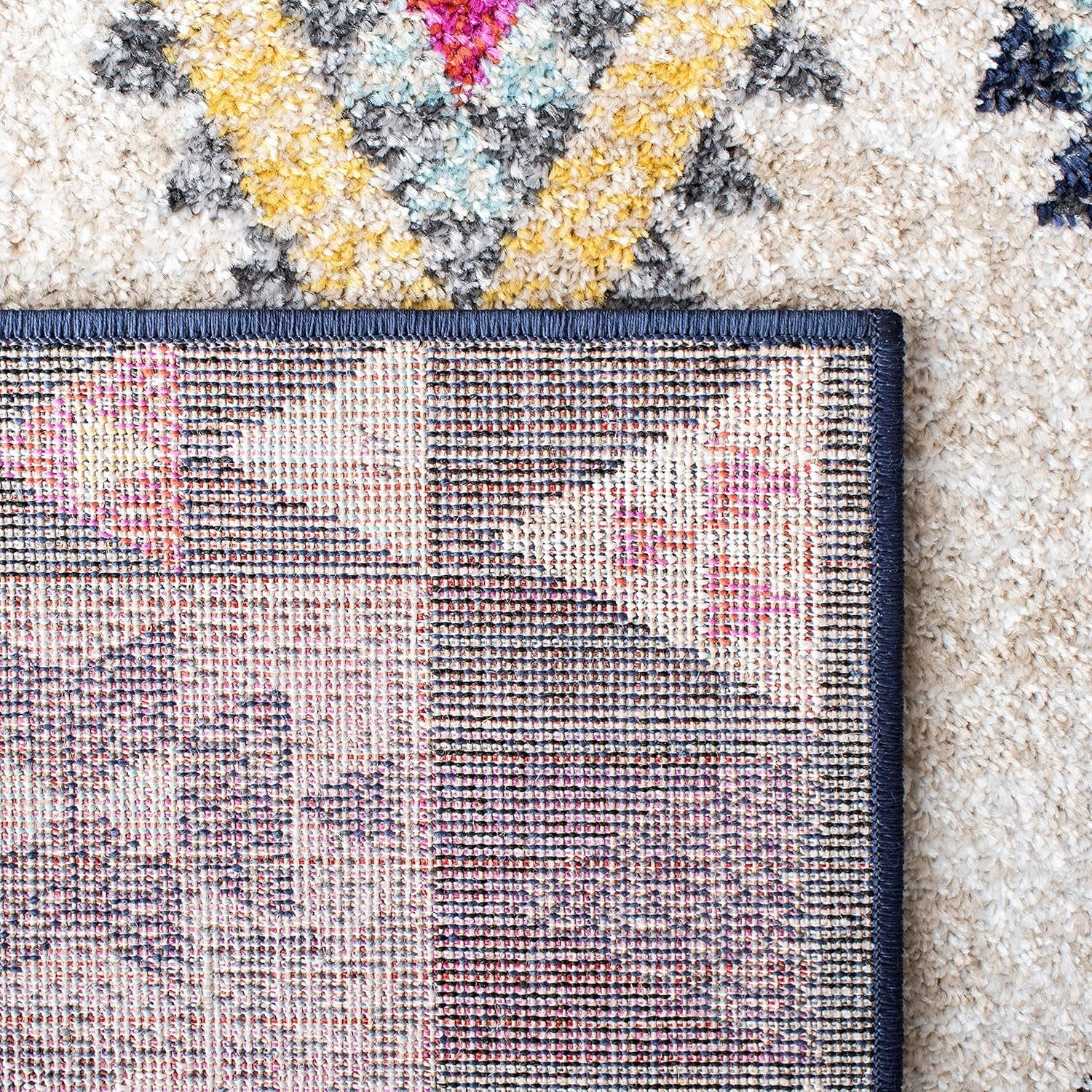 Adirondack Collection Area Rug - 5'1" X 7'6", Ivory & Grey, Boho Tribal Design, Non-Shedding & Easy Care, Ideal for High Traffic Areas in Living Room, Bedroom (ADR270A)