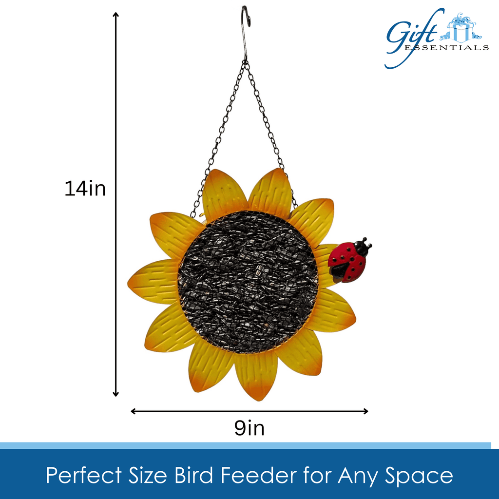 Yellow Sunflower Metal Mesh Clinging Bird Seed Feeder GEF1001