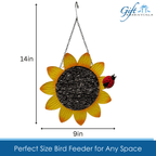 Yellow Sunflower Metal Mesh Clinging Bird Seed Feeder GEF1001