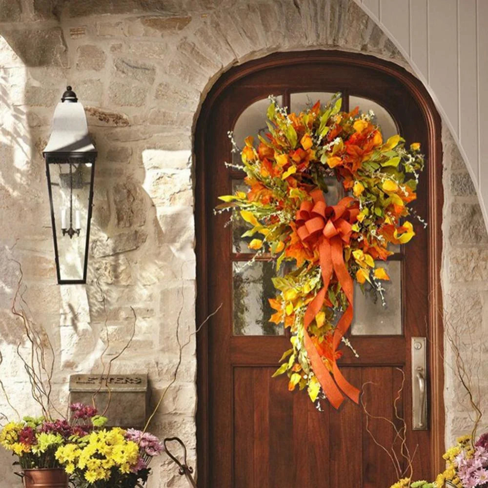 23 Inch Artificial Autumn Fall Wreath Fall Door Wreaths Autumn Wreath Fall Wreaths Farmhouse Wreaths Thanksgiving Decor for Front Door