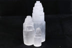 Selenite Crystal Tower for Reiki, Healing, and Energy Charging | Made in Morocco | Selenite Iceberg Charging Towers Crystal Skyscraper (2 Inch)