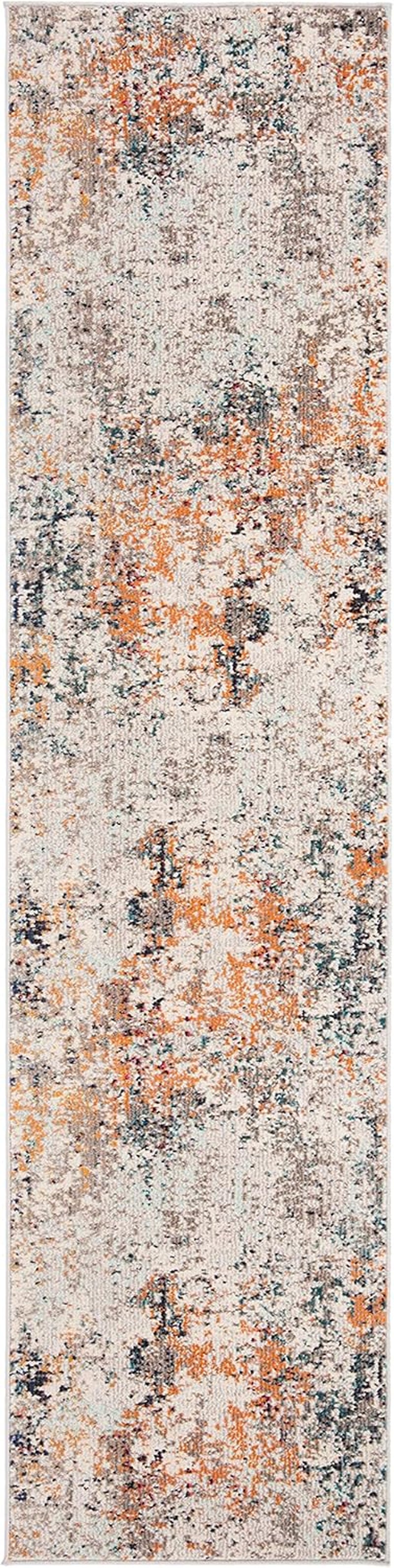 Madison Collection Runner Rug - 2' X 8', Grey & Beige, Modern Abstract Design, Non-Shedding & Easy Care, Ideal for High Traffic Areas in Living Room, Bedroom (MAD453A)