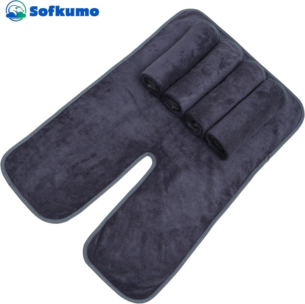 Microfiber Facial Towels - Set of 5 Spa Face Towels for Women, Professional Esthetician Supplies and Esthetician Essentials, Extra Soft, Large U Shaped Massage Spa Towels