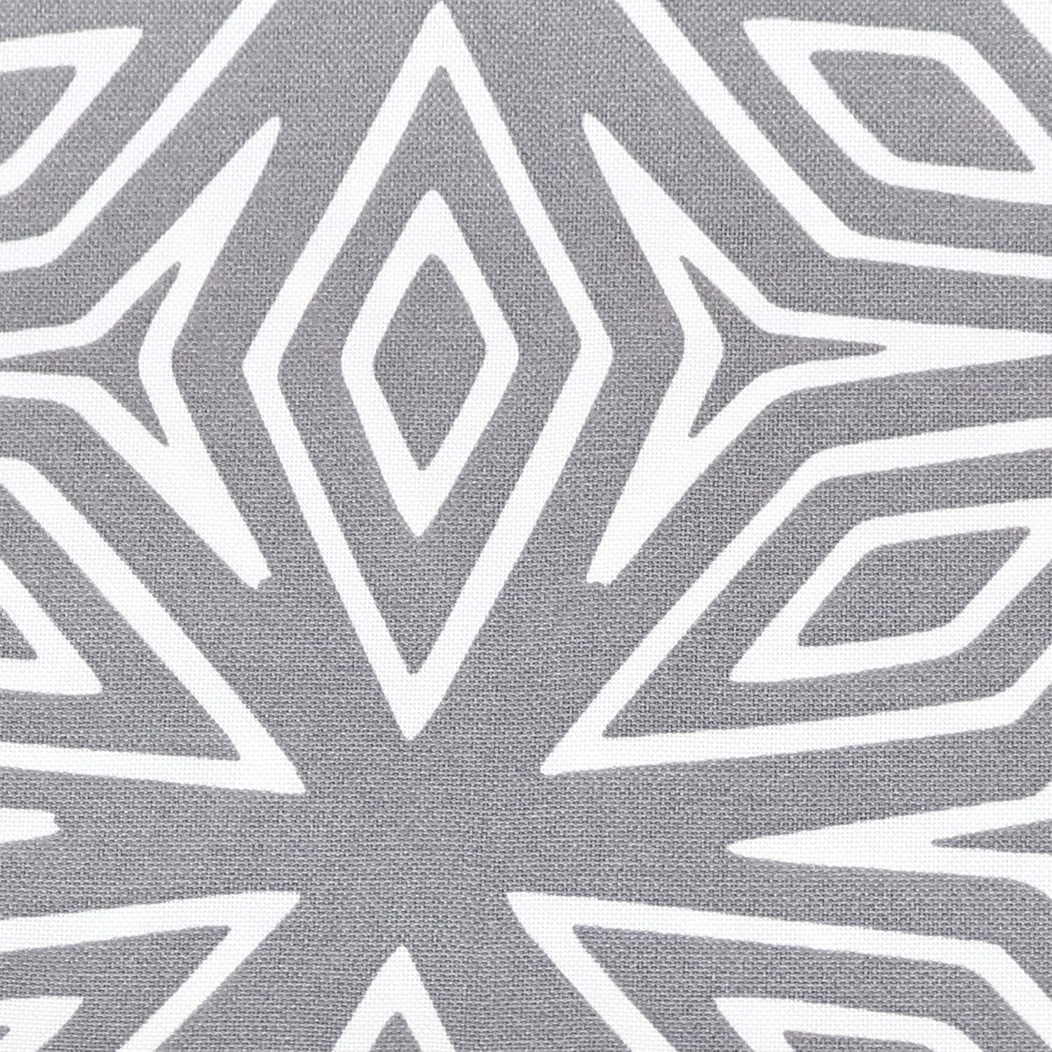 Tufted Indoor and Outdoor Decorative Throw Pillows - 19-Inch Square Patio Cushions Set of 2 - Weather-Resistant Polyester - Gray Geometric