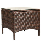 5 Pieces Patio Rattan Sofa Ottoman Furniture Set with Cushions, Patio Seating Conversation Set, Modern Patio Sofa Sectional All Weather Proof for Patio Back Deck