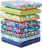 Chair Cushion with Ties - 18.75" L X 18" W - Patio & Outdoor - Water, Stain & Fade Resistant - Black Ikat