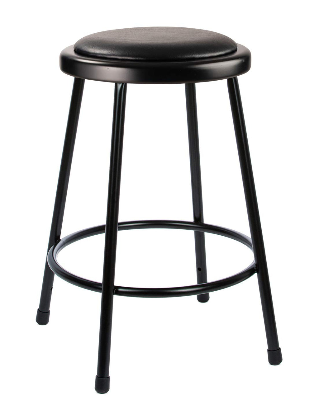 (2 Pack) Black Vinyl Padded Stool