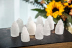 Set of 10 White Selenite Sky Tower Skyscraper Reiki Chakra Stone Crystal Healing Energy Tower 6-7Cm Tall