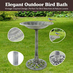 Weather Resistant Antique Bird Bath in Gray