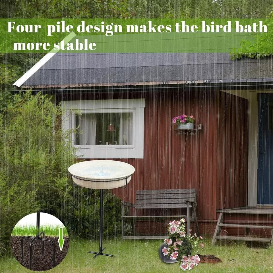 28In Freestanding Birdbaths Bowl Outdoor, Free Standing Garden Bird Bath Bird