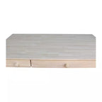 48 In. Rectangular Unfinished 2 Drawer Writing Desk with Solid Wood Material