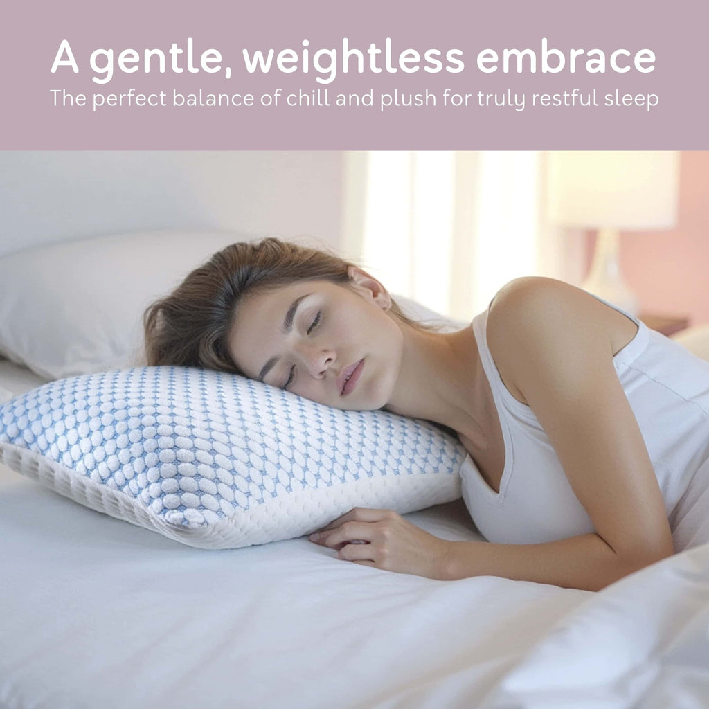 Temperature Queen Pillows Set of 2, Regulating and Adjustable Soft Memory Foam Cooling Bed Pillows Queen Size Pillows Set of 2, 20" X 30"