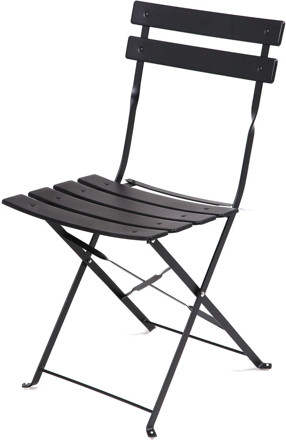 Premium Frame Patio Bistro Set, Folding Outdoor Patio Furniture Sets, 3-Piece Patio Set of Folding Patio Table and Chairs, Black