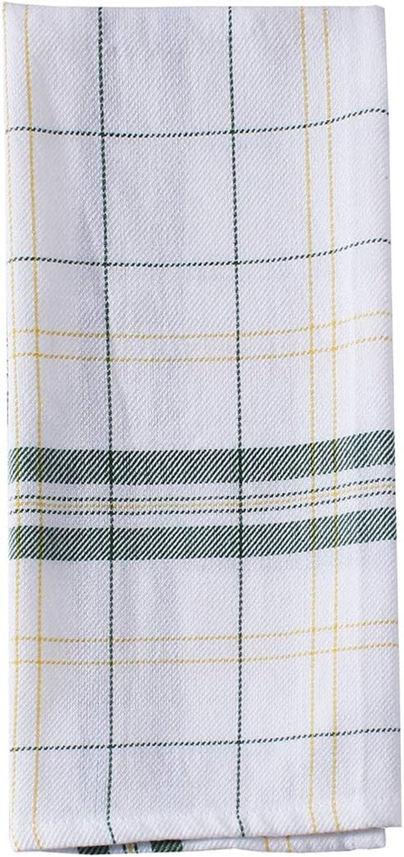 Lemon Yellow Printed Cotton Kitchen Towel Set - Absorbent Multi Purpose Kitchen Linen - 4 Drying Dish Hand Towels 20X28