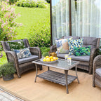 Pack of 2 Waterproof Outdoor Lumbar Pillow with Inserts, Rectangle Decorative...