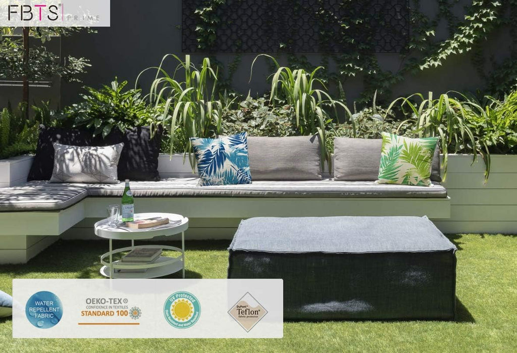 Pack of 2 Outdoor Waterproof Decorative Throw Pillows with Inserts for Patio Furniture, 18X18 Inch Fade Resistant Patio Garden Cushions for Couch Bed Sofa, Leaves Green