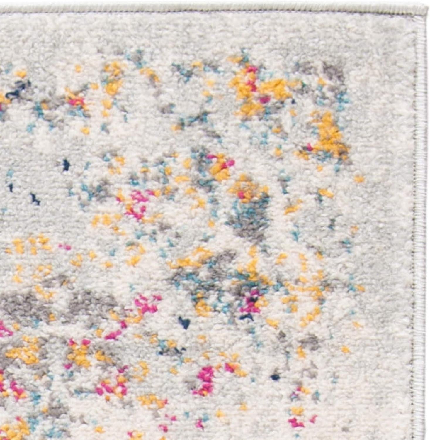 Madison Collection Runner Rug - 2'3" X 14', Grey & Gold, Boho Chic Distressed Design, Non-Shedding & Easy Care, Ideal for High Traffic Areas in Living Room, Bedroom (MAD611F)