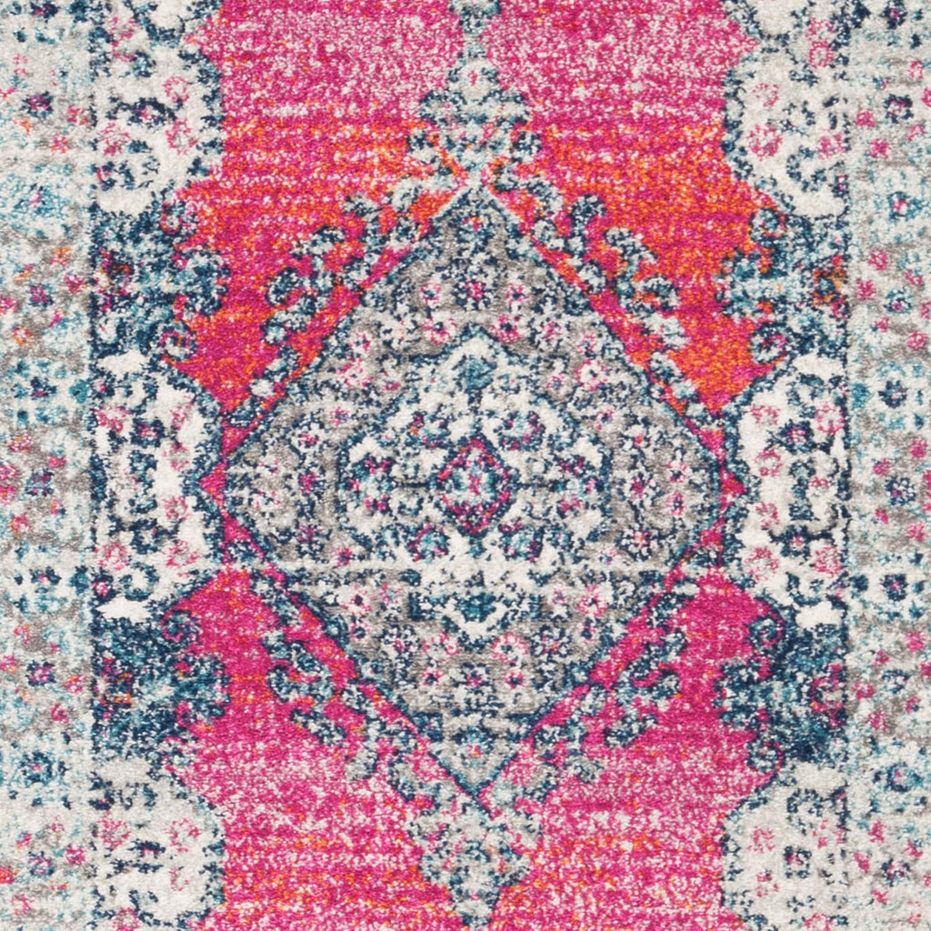 Evoke Collection Runner Rug - 2'2" X 7', Fuchsia & Navy, Oriental Medallion Distressed Design, Non-Shedding & Easy Care, Ideal for High Traffic Areas in Living Room, Bedroom (EVK250R)