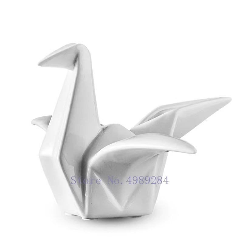 Modern Home Ceramics Thousand Paper Cranes Origami Abstract Handicraft Furnishings Children'S Room Decoration Accessories