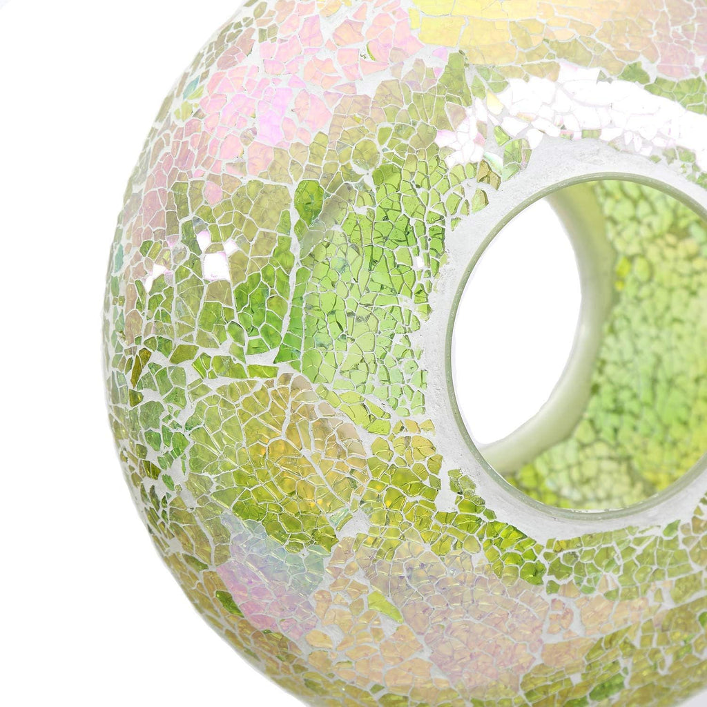 Bird Feeder, round Squirrel-Proof Wild Bird Feeder, Fly-Through Hanging Glass Design, Large Wreath-Shaped Bird Feeder, Mosaic Patterns for Outdoor Gardens and Yards Decoration, Green