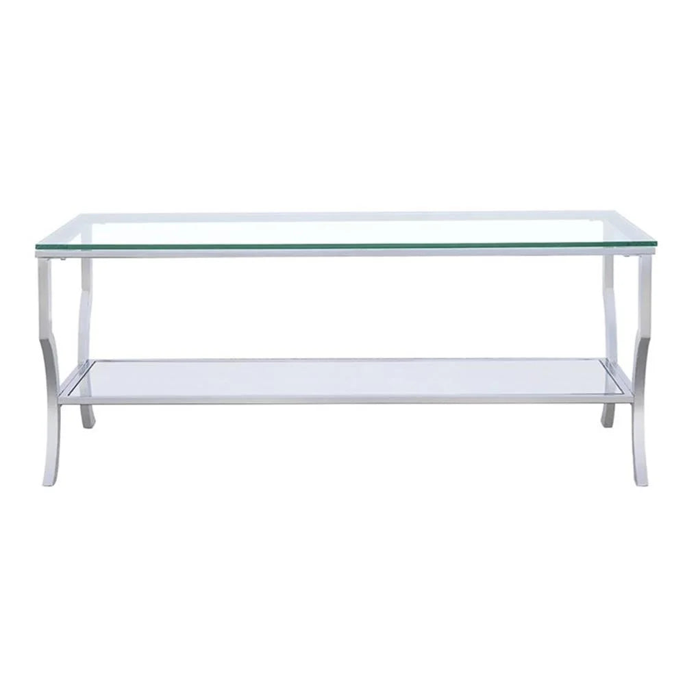 Coaster Contemporary Glass Top Rectangular Coffee Table in Clear
