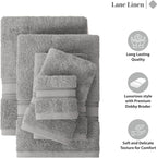 100% Cotton 18 Piece Bath Towel Set - Zero Twist, Quick Dry, Super Soft & Highly Absorbent - 6 Bath, 6 Washcloths, 6 Hand Towels for Bathroom - Hotel Quality Bathroom Towel Set - Grey