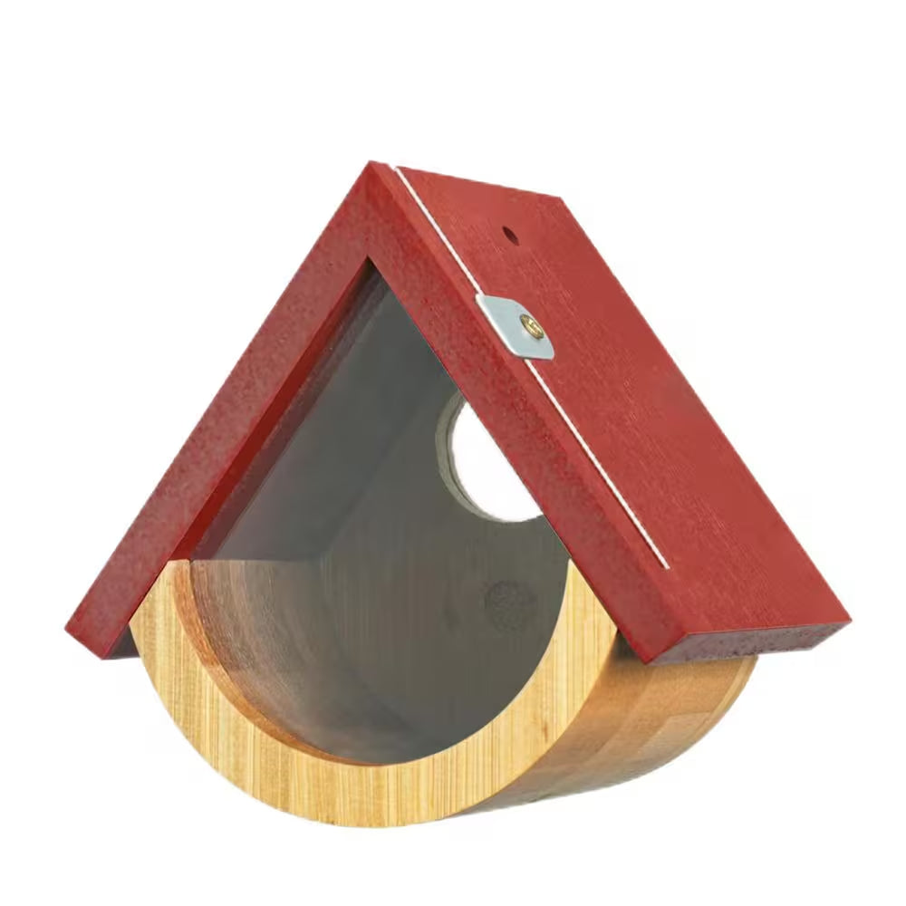 2-Pack Hummingbird House with Hemp Ropes Window View Wooden Bird Houses for outside Hummingbird Houses for Nesting