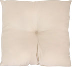 Tufted Indoor and Outdoor Decorative Throw Pillows - 19-Inch Square Patio Cushions Set of 2 - Weather-Resistant Polyester - Beige