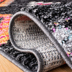 Adirondack Collection Area Rug - 6' X 9', Black & Red, Boho Tribal Design, Non-Shedding & Easy Care, Ideal for High Traffic Areas in Living Room, Bedroom (ADR245Z)