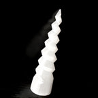 XL Selenite Tower Crystal Spiral Energy Wand 8" Point Cleanse Reiki CHARGE Heal