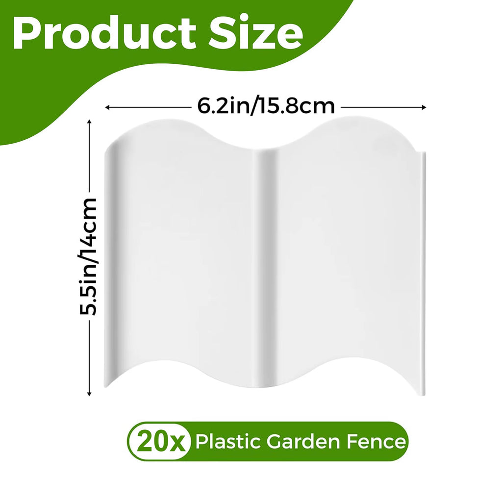 20Pcs Garden Edging Border, Garden Landscape Edging Borders, Plastic Garden Fence Edging, Interlocking Landscaping Edging