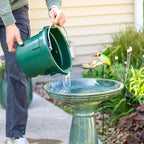 Aubriela Freestanding Ceramic Outdoor Bird Bath, Uv-Resistant Green Mist Finish