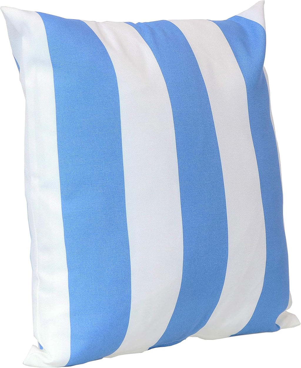 Indoor and Outdoor Decorative Throw Pillows Set of 2 with Zipper Closures and Inserts - 17-Inch Square Patio Furniture Accents - Weather-Resistant Polyester - Beach-Bound Stripe