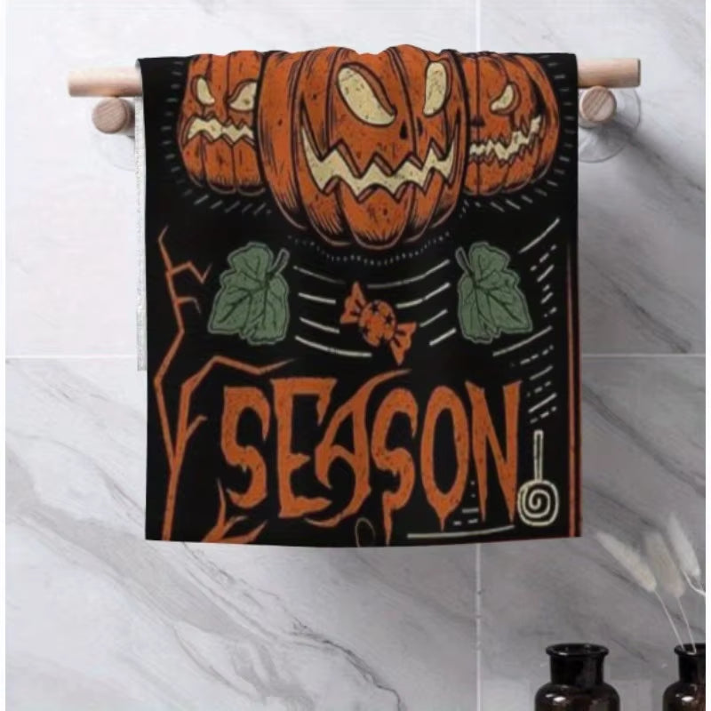 6Pcs Rags Halloween Hand Towels Trick or Treat Kitchen Towels Ghost Cat Bat Dish Towels Holiday Tea Towels Home Items