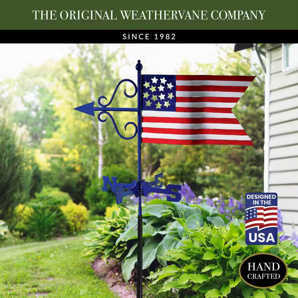 Americana Flag Garden Weathervane - with Garden Pole
