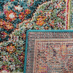 Madison Collection Accent Rug - 4' X 6', Navy & Turquoise, Medallion Distressed Design, Non-Shedding & Easy Care, Ideal for High Traffic Areas in Entryway, Living Room, Bedroom (MAD252N)