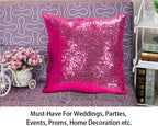 Sequin Pillow Case 24X24-Inch Hot Pink Sequins Decorative Throw Pillows Covers Sequins Pillow Cover Fuchsia Pillows Cushion Cover Sofa Accent Pillow Case Toss Pillows Cover