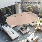 13 FT Patio Umbrella, Patio Umbrellas Double-Sided Twin Outdoor Market Umbrellas with Crank, Outdoor Patio Umbrella