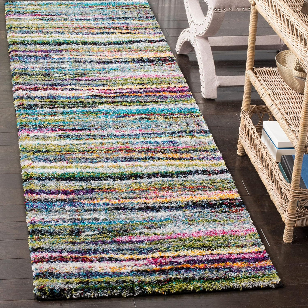 Fiesta Shag Collection Area Rug - 9' X 12', Multi, Modern Abstract Design, Non-Shedding & Easy Care, 0.5-Inch Thick Ideal for High Traffic Areas in Living Room, Bedroom (FSG367M)