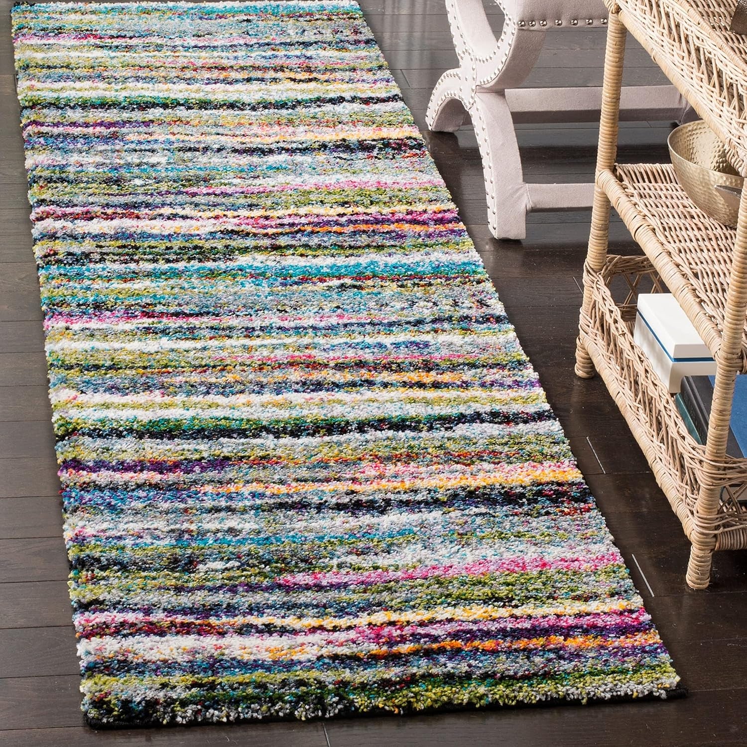 Fiesta Shag Collection Area Rug - 9' X 12', Multi, Modern Abstract Design, Non-Shedding & Easy Care, 0.5-Inch Thick Ideal for High Traffic Areas in Living Room, Bedroom (FSG367M)