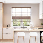 Cordless 2" Faux Wood Blind, 27" W X 48" H, Dark Oak