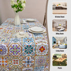 Rectangle Table Cloth, Waterproof Vinyl Tablecloth with Flannel Backing, Table L