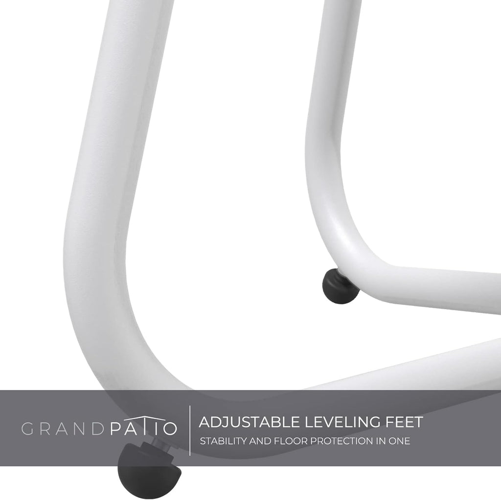 Outdoor Side Table 18-Inch round End Table Accent Table for Bistro Balcony Apartment White